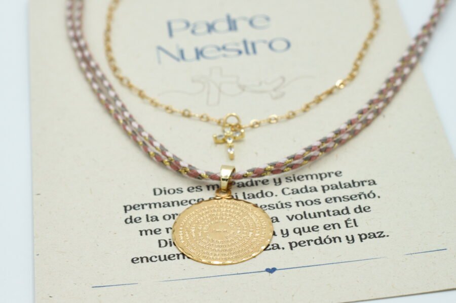 Collar Doble + Aretes Padre Nuestro